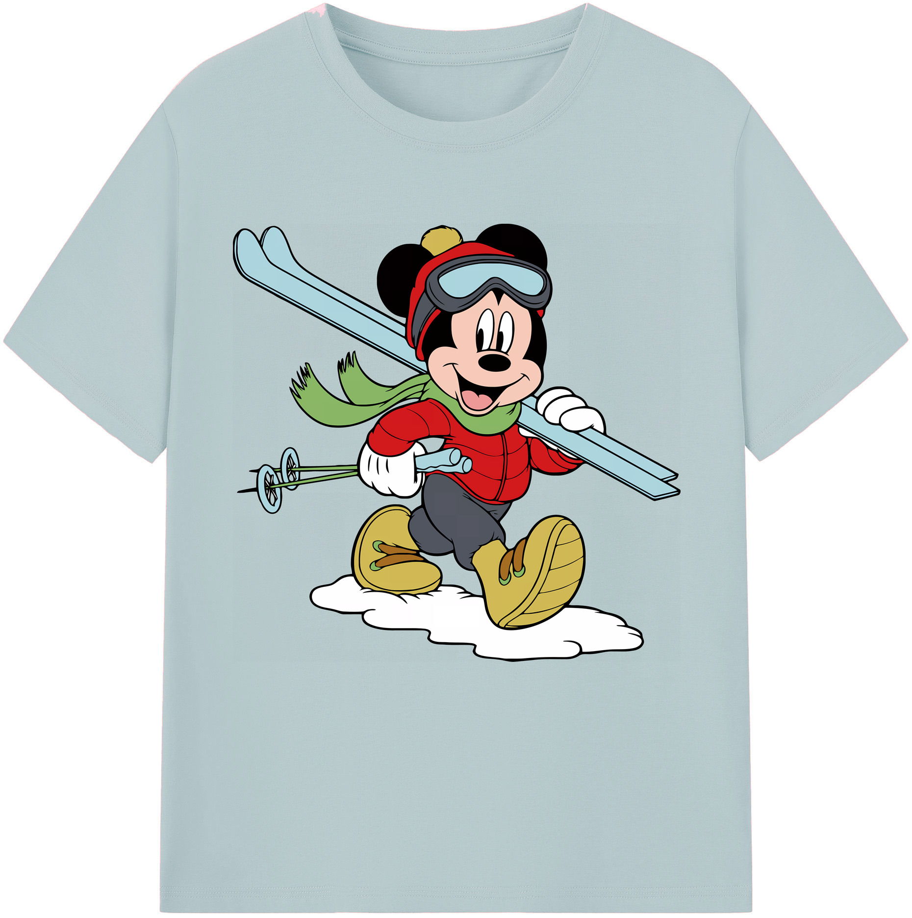 （画像用） ミッキーマウス Mickey Mouse 綿100％半袖Tシャツ（フロントプリント）